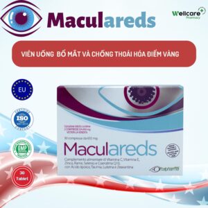 MACULAREDS hộp 30 viên – Viên uống bổ mắt , phòng ngừa và điều trị thoái hóa điểm vàng.