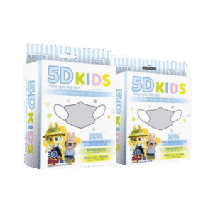 Khẩu Trang 5D KIDS - Công Nghệ Nhật Bản, Kháng Khuẩn 99% (Hộp 30 Cái)